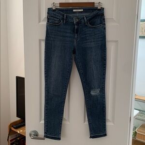 LEVIS Blue Distressed 711 Skinny Jeans